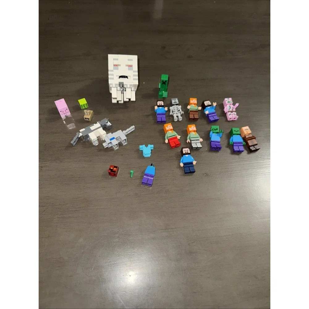 Lego‎ Minifigure Lot Minecraft Ghast 11 Figures And Animals Pig Wolf Horse Bunny